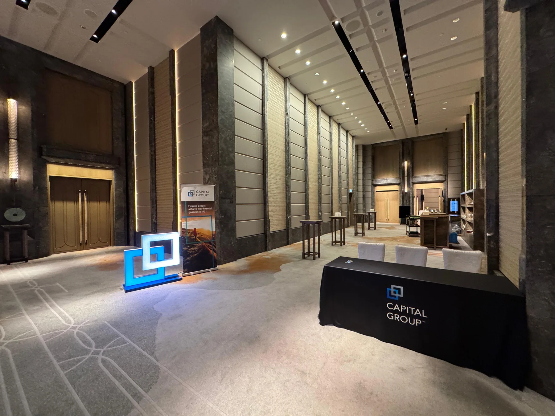 Branded registration and welcome area